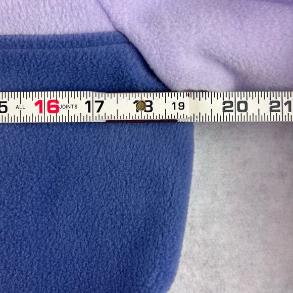 Columbia Girls XL Color Block Pullover Purple Coral 1/4 Button Snap Fleece Warm - Picture 5 of 6